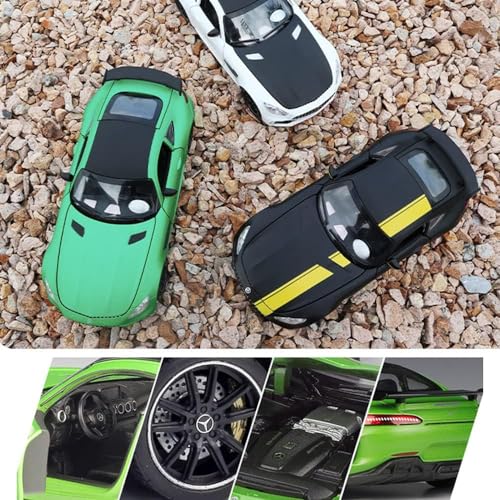 Image of Invite Enterprise Exquisite Car Model 1:24 Mrcedes Benz Amg Gtr Toy Cars Model Car, Zinc Alloy Pull Back Toy Car With Sound And Light For Kids Boy Girl Gift (1:24 Amg Gtr - Black)