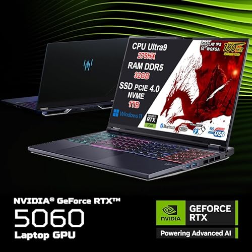 Pc Gaming Portatile Predator Helios Neo 16 Ultra 9-275hx, 32Gb DDR5, SSD 1TB, GeForce RTX 5060 8Gb GDDR7 Notebook Gaming Display 16" Wqxga 180hz, Laptop Gaming Tastiera RGB, Wifi 6e, W11, BT 5.4 - Notebook - Immagine 4