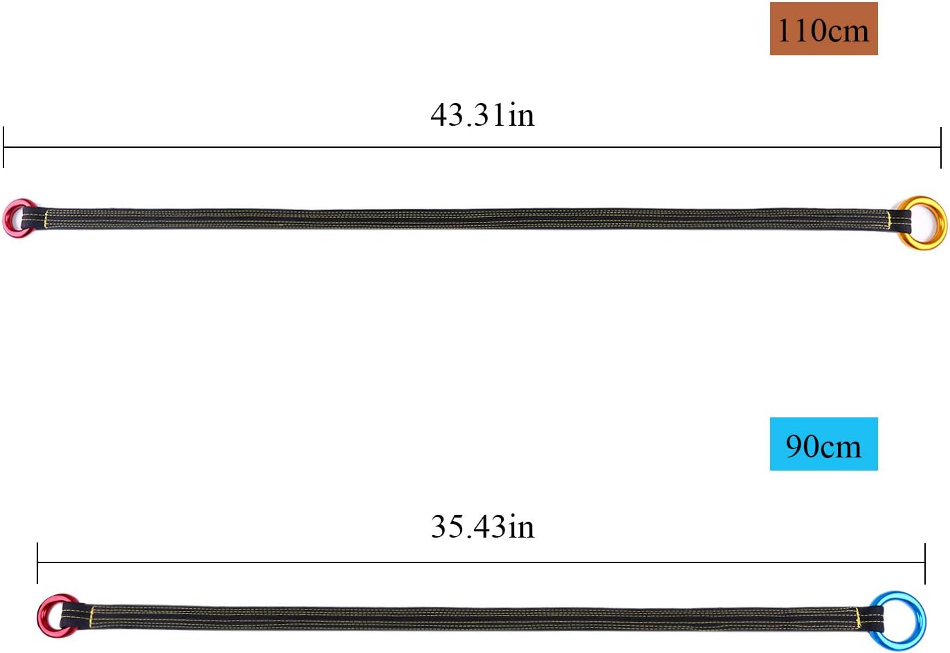 WILDKEN Tree Arborist Friction Saver Tree Climbing Cambium Saver Loop Belt Sling Retrievable Anchor 35.4 inch/43 inch