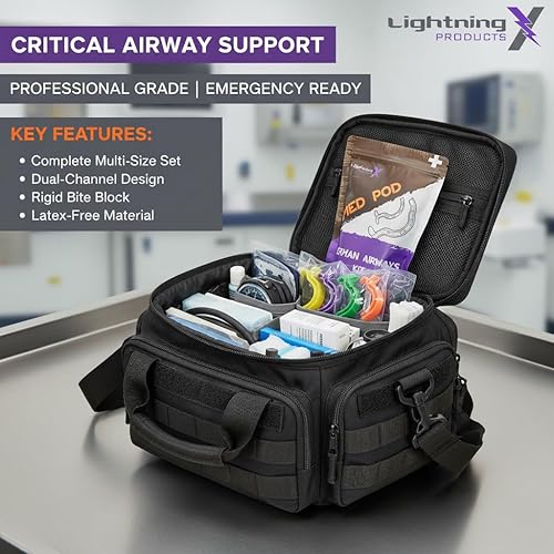 Miniatura 7 de Lightning X Products Berman - Kit de emergencia para vías respiratorias orofarángicas, paquete de 6 unidades de color OPA para primeros auxilios de