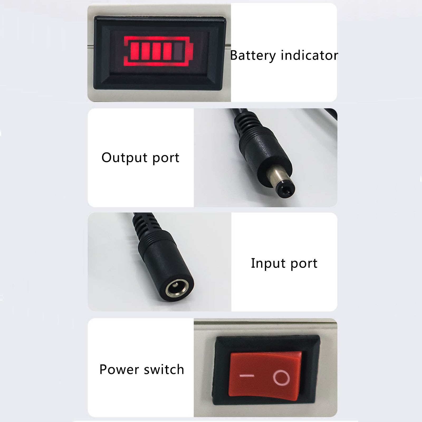 Akumulator litowy 12 V, akumulator litowo-jonowy 12 V, 10 Ah z ładowarką do urządzeń monitorujących/oświetlenia LED/głośników