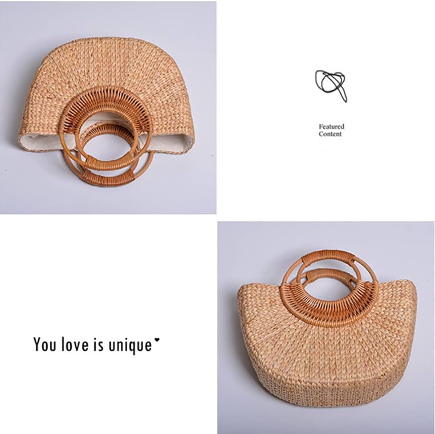 Amazon.com: Eforcase Women Straw Bag Large Woven Bag Round Handle