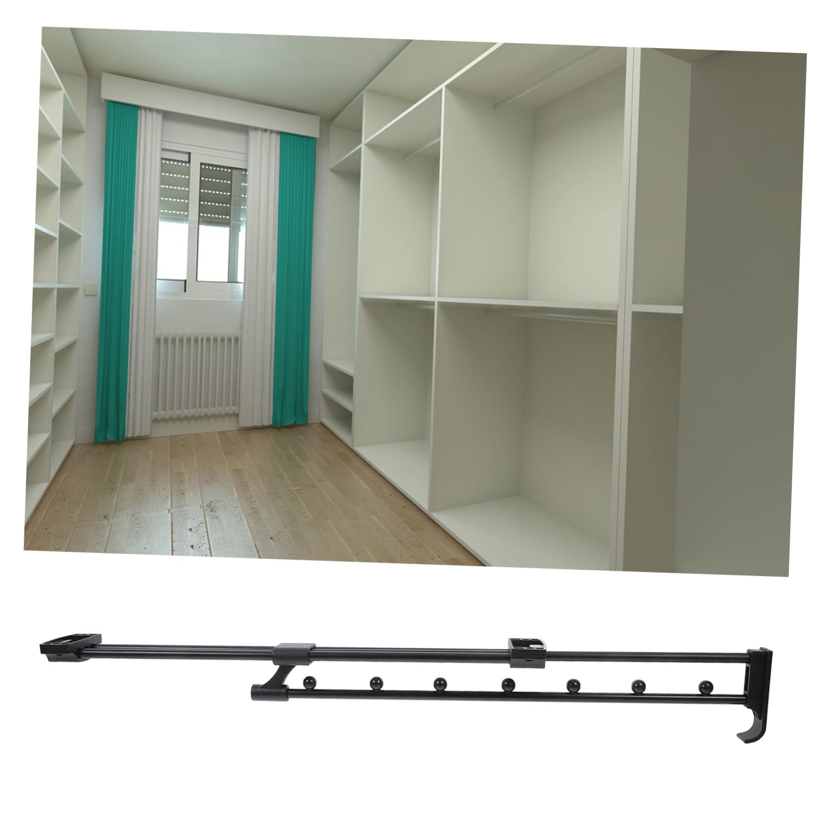 ABOOFAN Tringle à Vêtements Rallonge de Penderie Porte-pantalons Barre Coulissante Accessoires pour Suspension de Vêtements