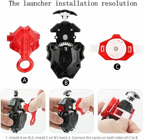 Miniatura 7 de Mopogool Lr Launcher Grip Bay Blades Toy Bey Battling Tops Burst Game B-184 Cuerda izquierda derecha Super King Booster B-174 Helios Volcano Metal