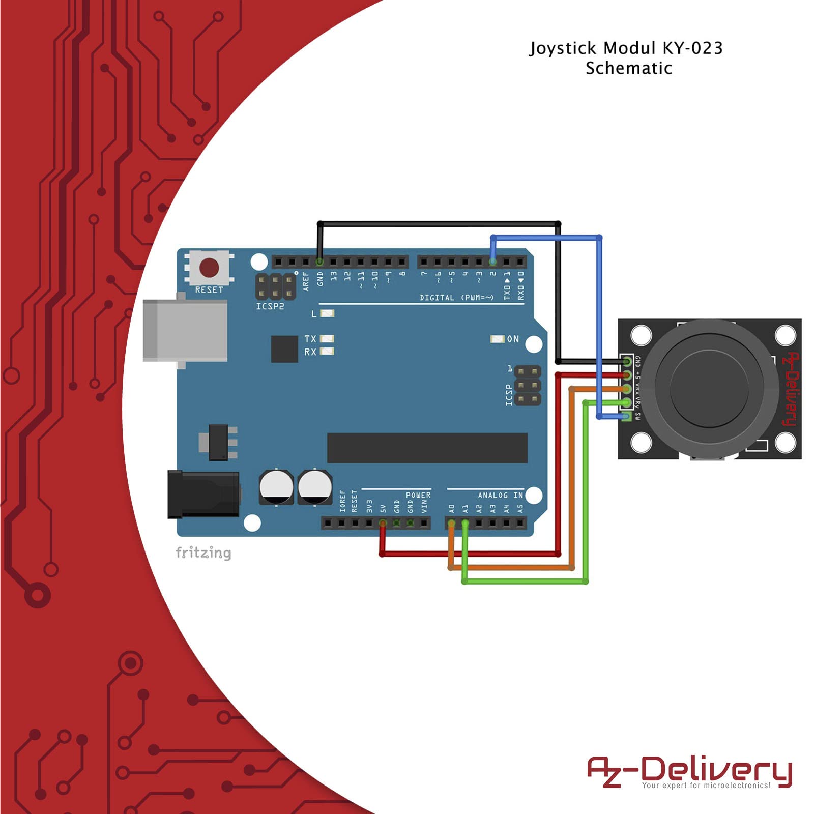 AZDelivery 3 x KY-023 Joystick Modulo Sensore compatibile con Arduino incluso un E-Book!