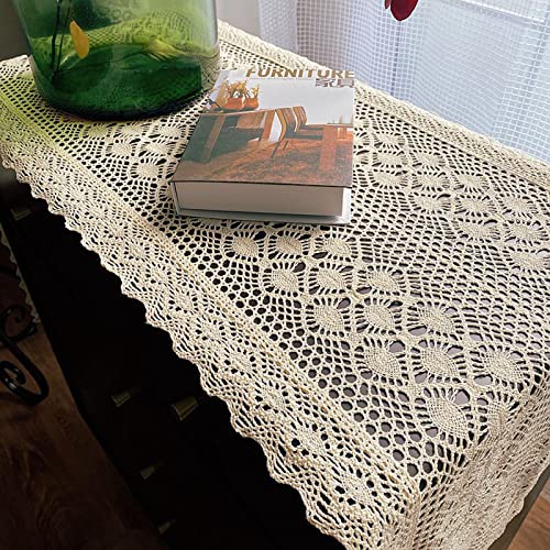 Hsvanyr Farmhouse Table Runner With Tassel Dollies Dresser Covers Runners Doilies 17X78Inch Long Dining Table Protector Washable Crocheted Tablecloths #TOP4