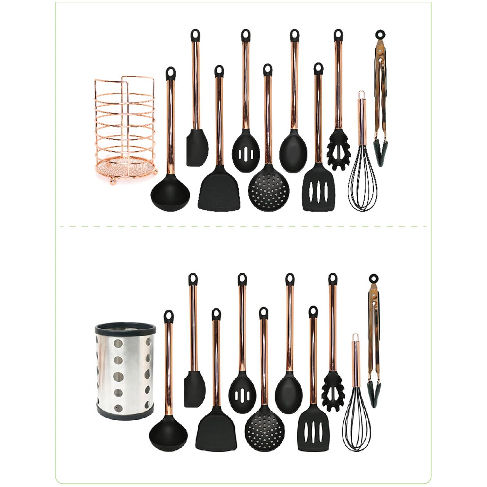 Kochutensilien-Set, Edelstahlgriff, Schlitzlöffel, Pfannenwender, Küchenhelfer, Besteck-Set