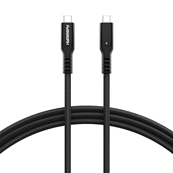 40Gbps Thunderbolt 4 Cable 3.3ft USB C to USB C Cable, 240W5A Charging Cord, Braided Type C Cable Compatible for Dual 8K/4K Display, USB4, SSD, eGPU, Mac Studio/mini, iPhone
