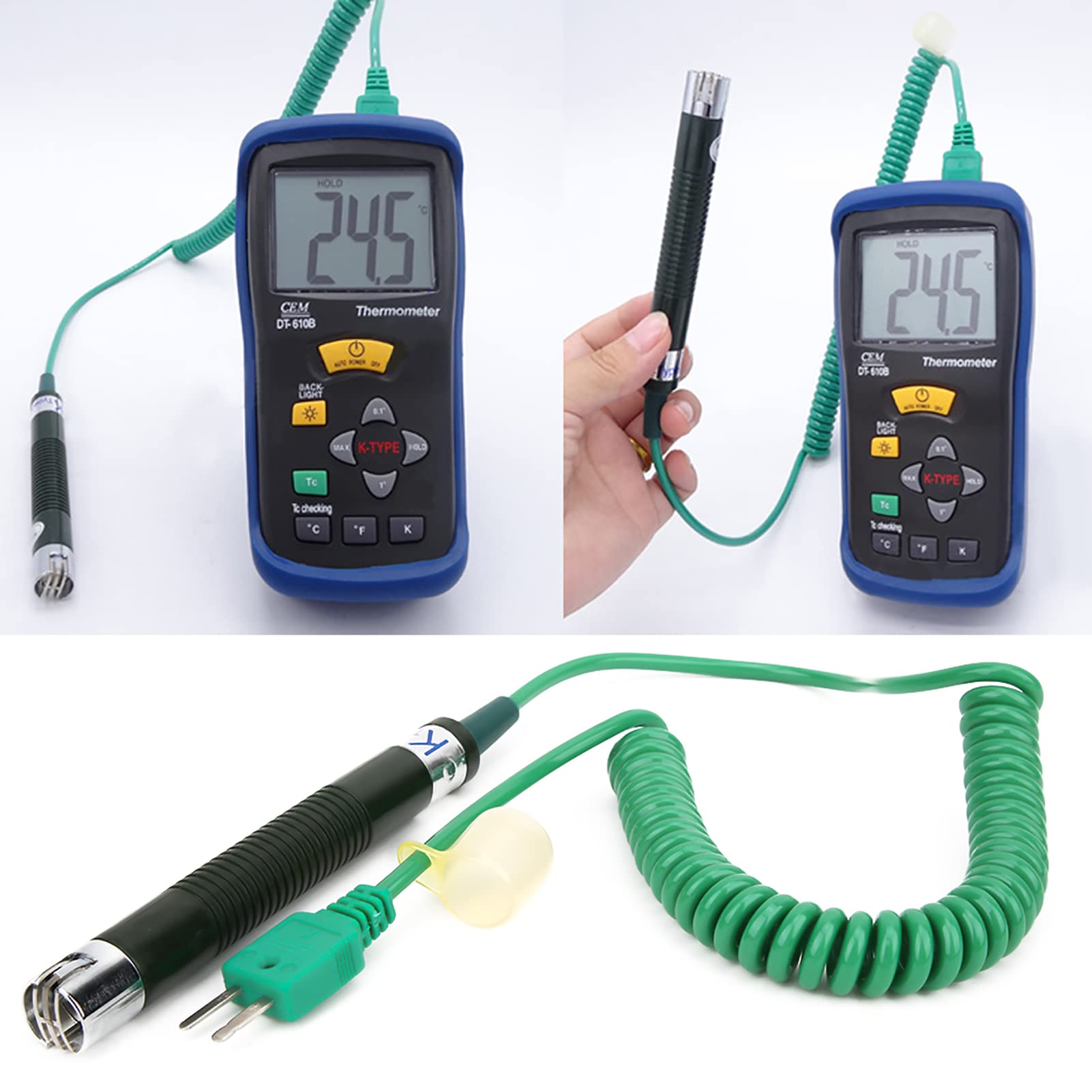 Thermocouple, K Type Thermocouple, Solid Temperature Probe for -610B