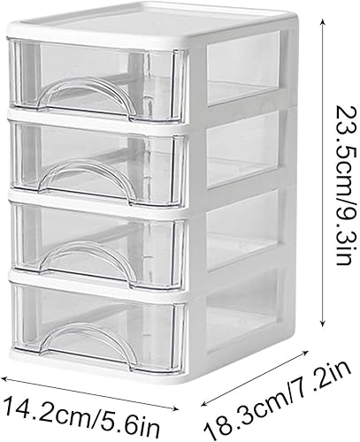 Miniatura 3 de Mini organizador de escritorio, cajón de plástico, almacenamiento de suministros de oficina, cajones de almacenamiento, accesorios de escritorio de