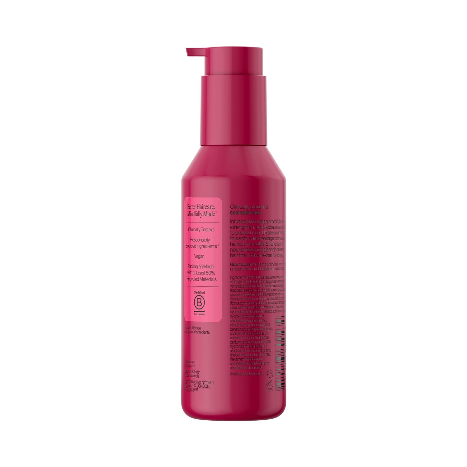 Eva NYC Split Ends Treatment for Dry Damaged Hair - Reduce Breakage + Seal Split Ends with Vegan Protein + Baobab Seed - Serum for Softer Stronger Hair - Travel Size - Vanilla Scent - 2 fl oz