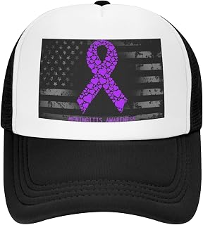 Meningitis Awareness Mesh Baseball Cap Adjustable Simple Snapback Hat Unisex Trucker Hats Black