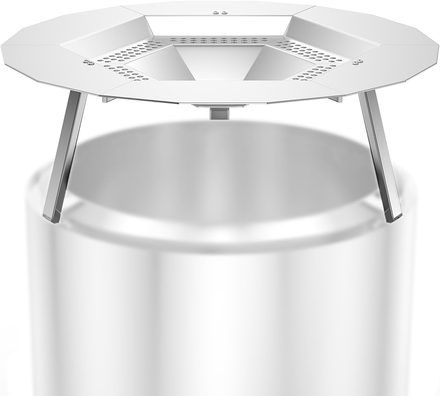 Heat Deflector for Solo Stove Bonfire 19.5", 304 Stainless Steel Portable Heat Diffuser with Handle&Leg Accessory for Bonfire Fire Pit Captures/Redirects Warmth for Solo Stove Accessories