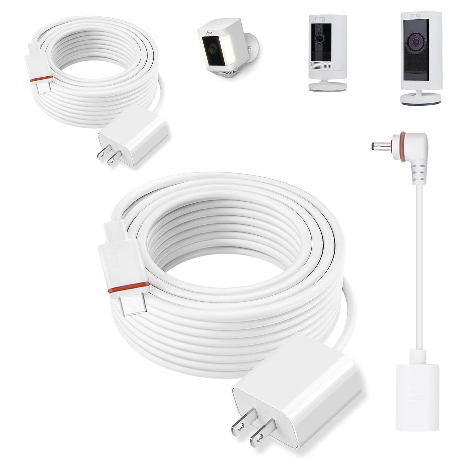 Amazon.com: 2Pack-Charger Cable for Ring Camera,5m/16ft Charge