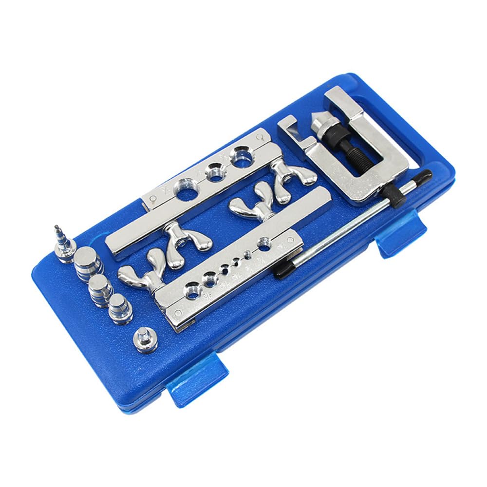 Maizoon Kit de herramientas abocardadoras de 1/8"-3/4" con 2 barras 5 adaptadores de estampación Tubo Swage 7 para expandir la línea de freno Tubería de cobre y aluminio de refrigeración