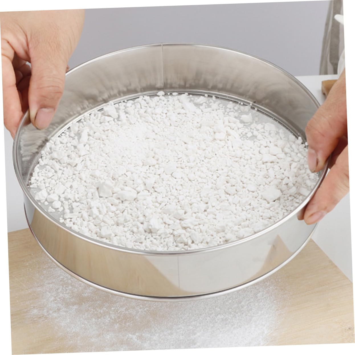 Juego de colador de Mano de Acero Inoxidable de 9 Piezas para Cocina: Malla Fina, diseño Grueso, tamiz de Pasteles, tamiz de harina, colador de Mano y más