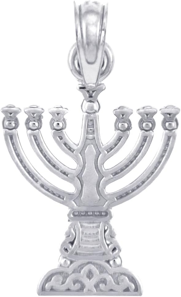 Claddagh Gold - Jewish Gold Pendants - Menorah Silver Pendant