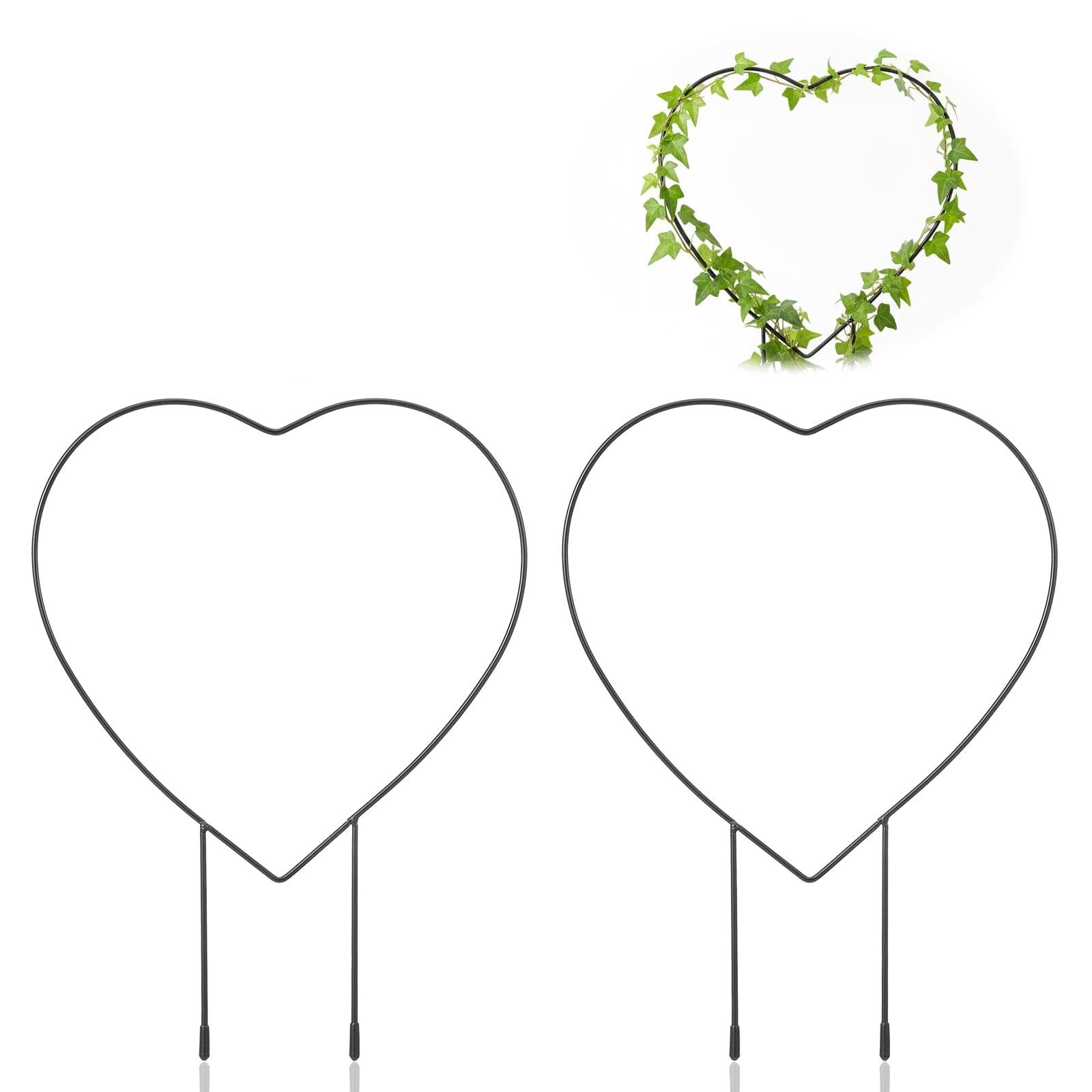 2PCS Heart Plants Trellis for Climbing Indoor, Small Trellis for Potted Plants 12.20 X 9.06inch, Plant Support Stake Houseplant for Garden Potted Plant, Hoya, Pothos, Flower