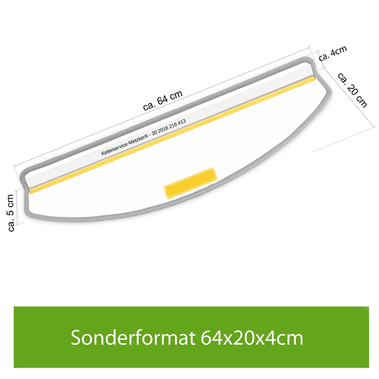 Kettelservice-Metzker Stufenmatten Ariston im Sonderformat 64/20cm Halbrund Kaffeebraun 14 Stück