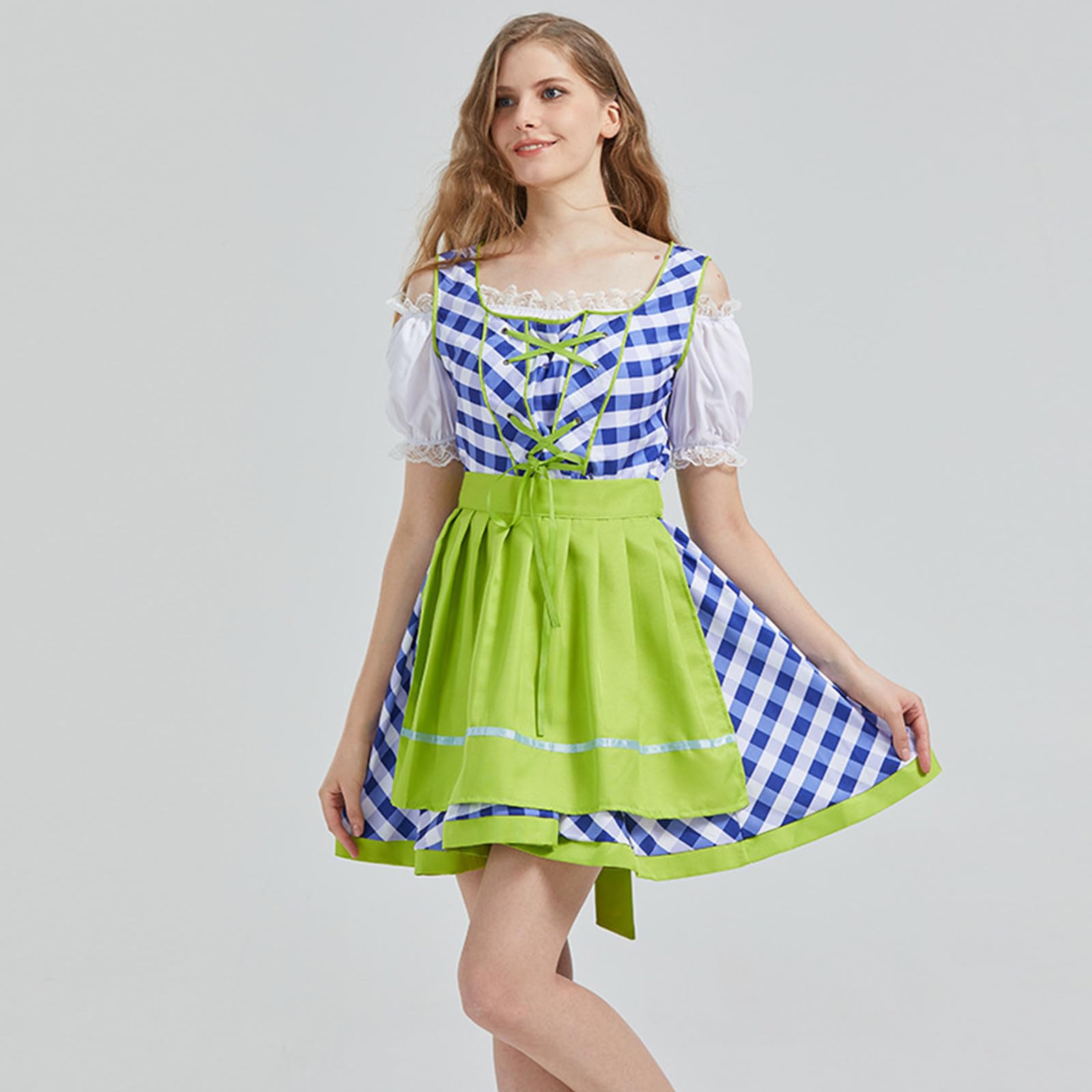 Generisch Dirndl Damen Kurz Dirndl-Komplettsets Oktoberfest Damen Outfit