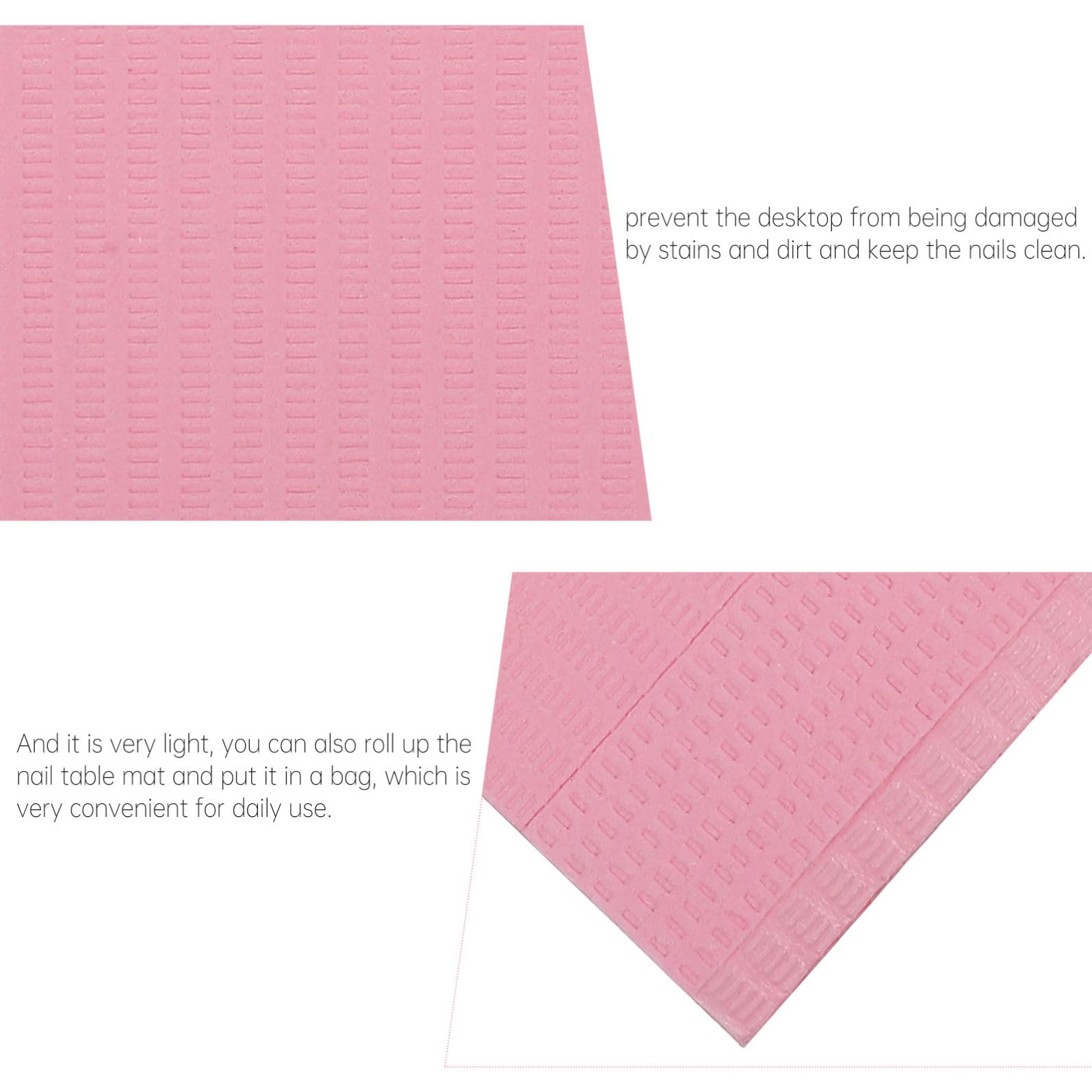 Tovaglietta per Unghie Usa e Getta 125 Pezzi in Carta Fibra Rosa Pratica per Saloni e Uso Domestico