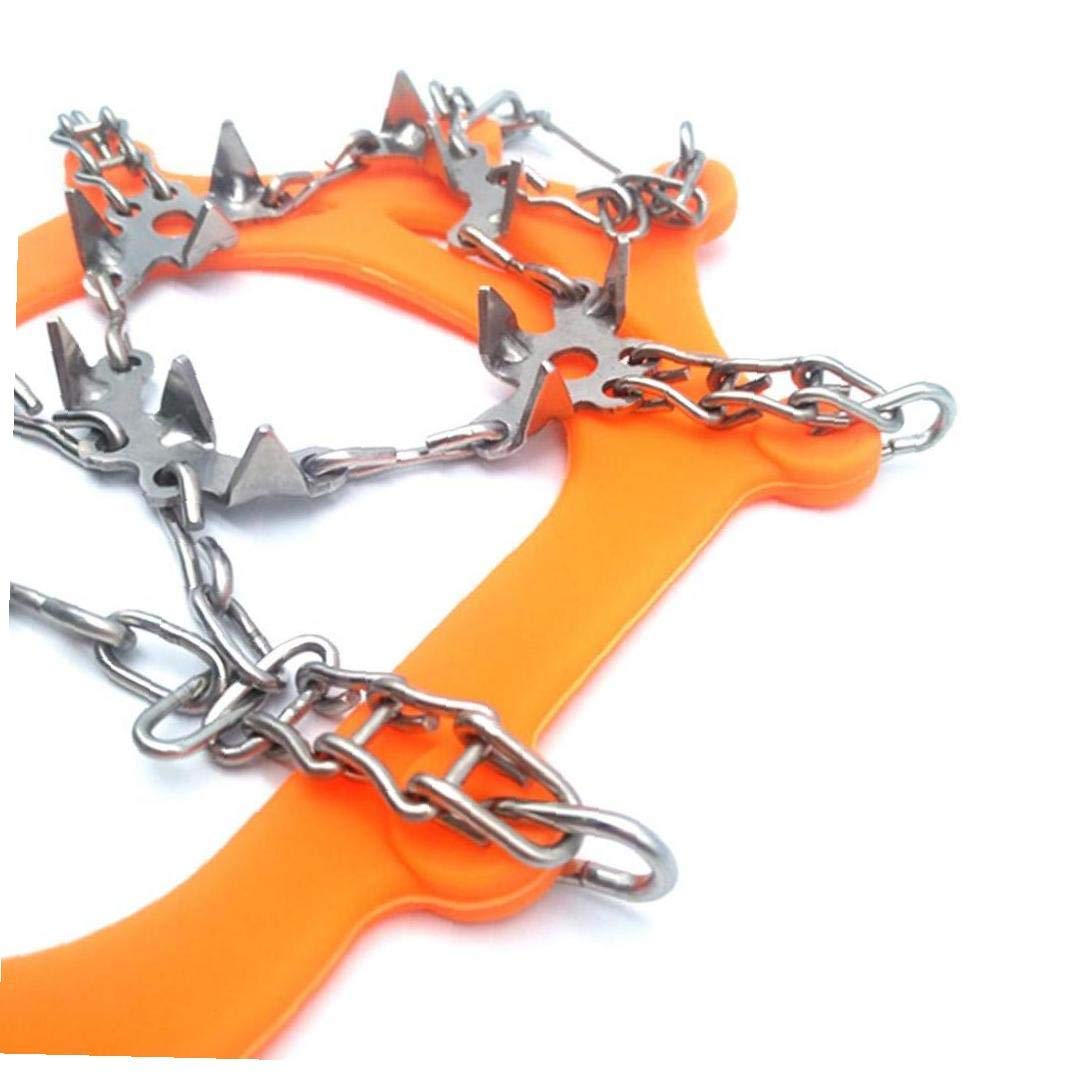 Ice Snow Grips, 19 Teeth Walk Traction Ice Cleat Spikes Edelstahlspikes und strapazierfähiges Silikon für Stiefel und Schuhe Skifahren im Freien Wandern Klettern Gehen Joggen