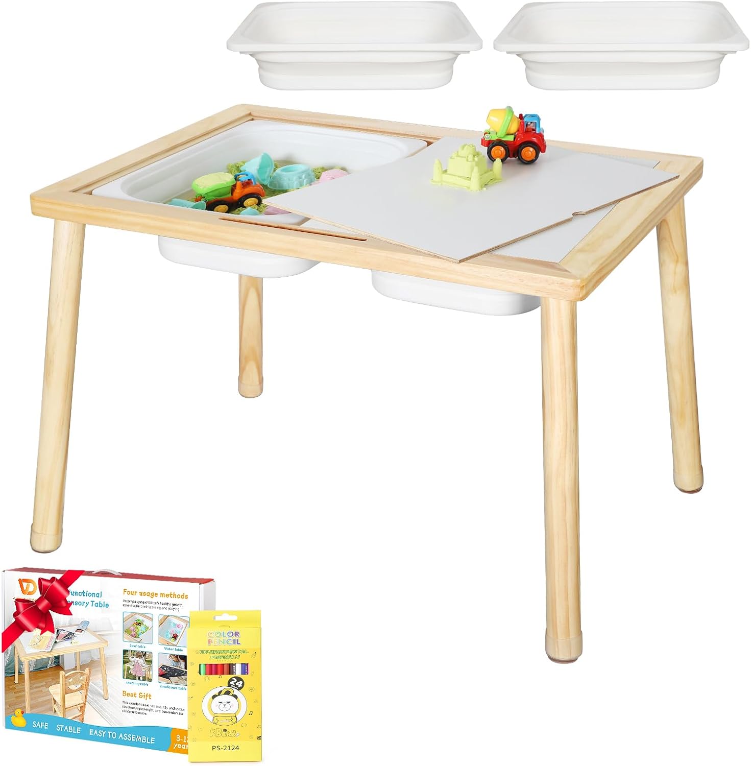 VZIUDYN Montessori Sensory Table for Toddlers,Multifunction