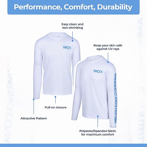 Vista 5 de Camiseta de pesca de manga larga para hombre - Clamoflage Camo, UPF 50 resistente al sol, absorbe la humedad, color negro