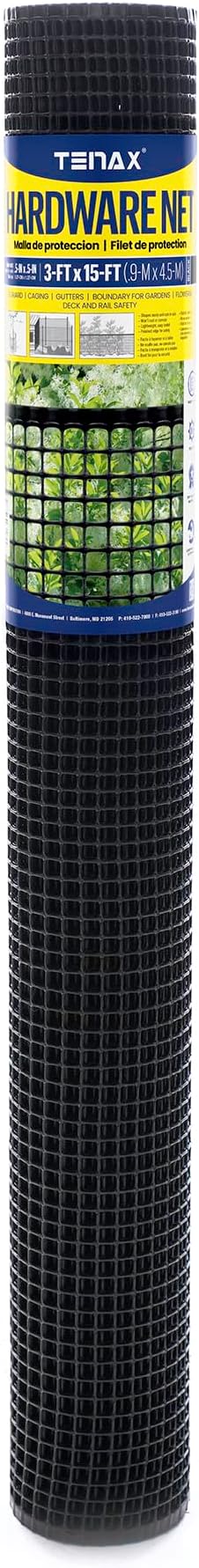 Hardware Net, 3 by 15-Feet, Black