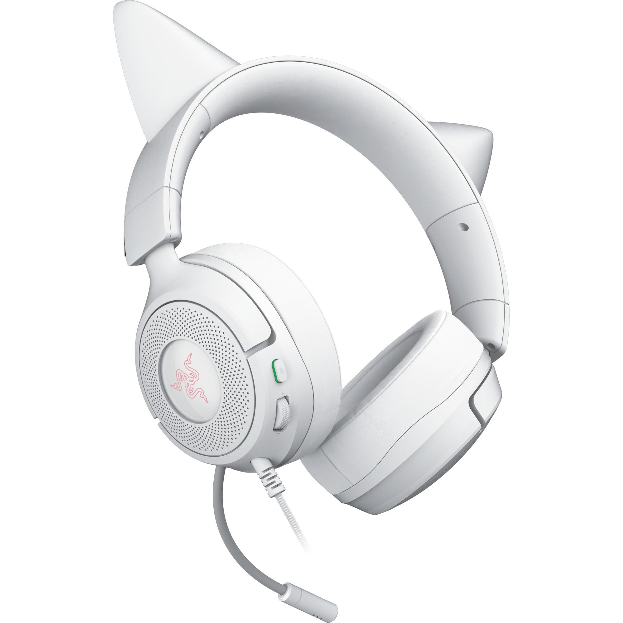 Razer Kraken Kitty V3 X - przewodowy zestaw słuchawkowy Kitty do gier - kultowe uszy Kitty - lekki, waży tylko 270g - mikrofon HyperClear Cardioid - przetworniki TriForce 40mm | Biały