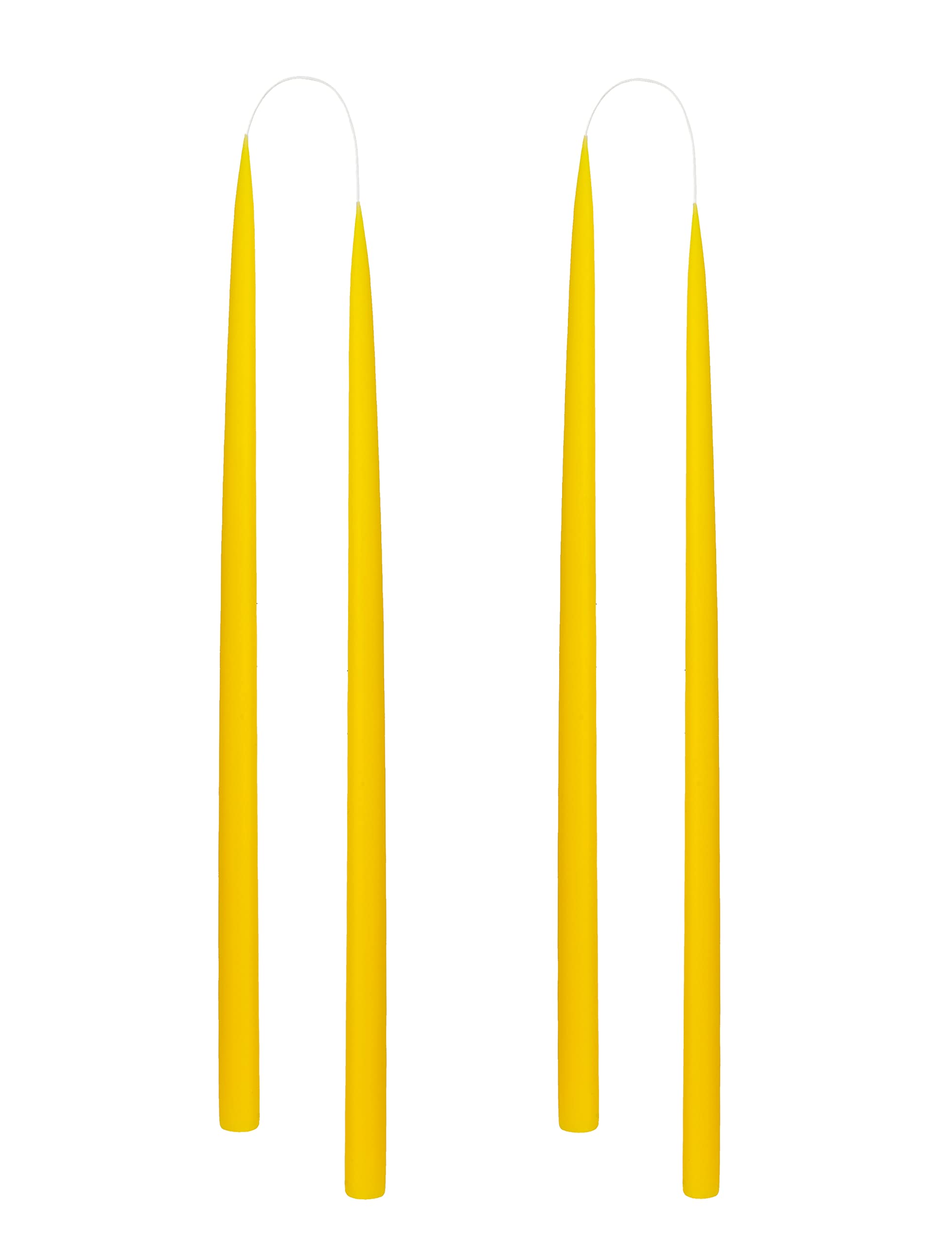 Kunstindustrien Lemon Yellow Coloured Candles, 100% Paraffin Only Added Colour, 4Pcs.