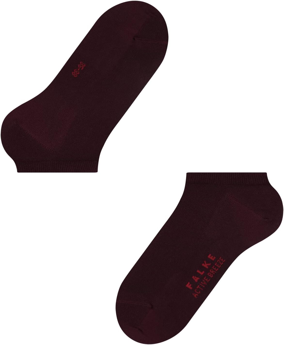 FALKE Women's Active Breeze Sneaker Socks, Breathable, Cooling, Sustainable Lyocell, Ankle Length, Sweat Wicking, Red (Barolo 8596), 5-7.5, 1 Pair