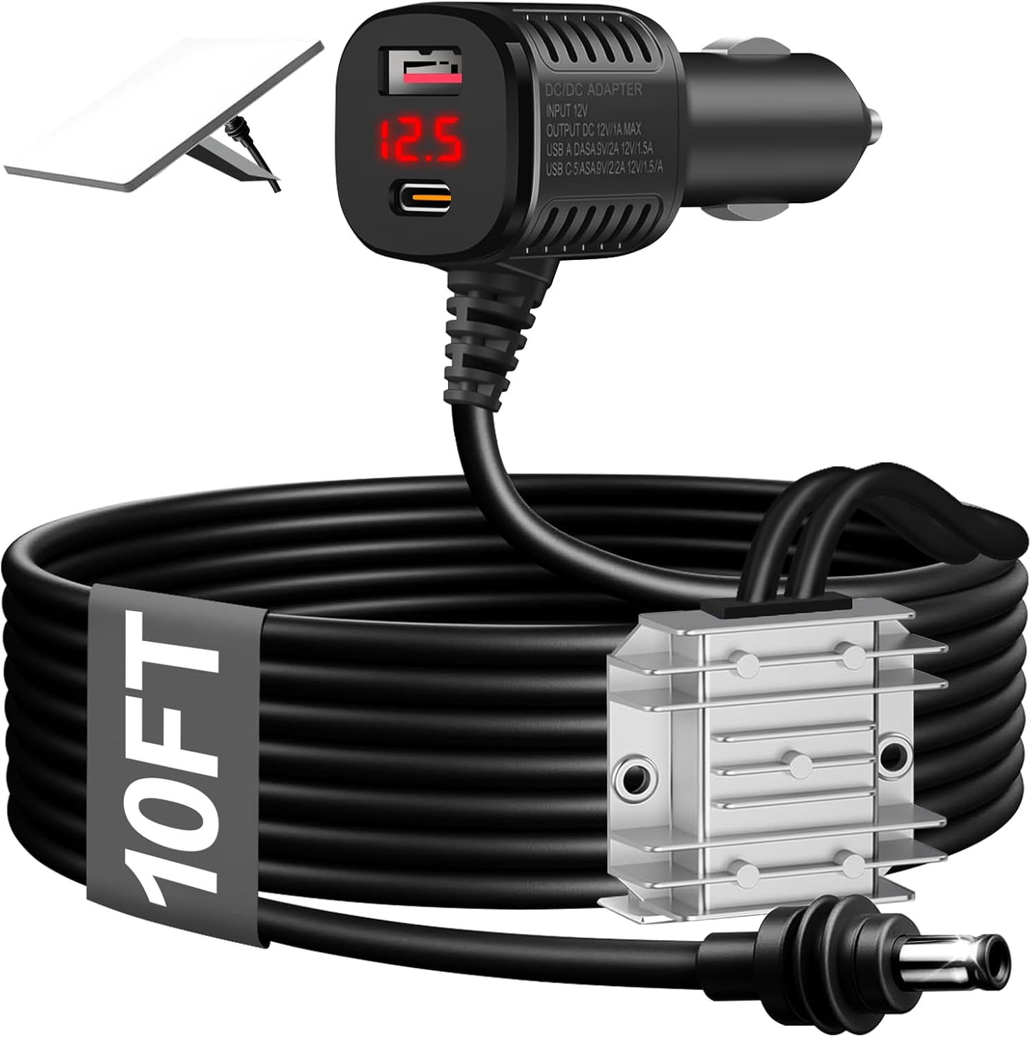 105W Boost Starlink Mini Car Adapter, 12V-24V to 30V Step-up | with Digital Display 9.8FT DC Cigarette Lighter Cable, Eliminates Reboots & Protects Power Supply, Fit Car, RVs & Boats