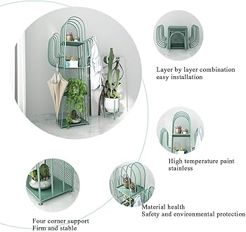 Amazon.co.jp: サボテンの花のスタンドバルコニーの植物の鉄多層植木鉢