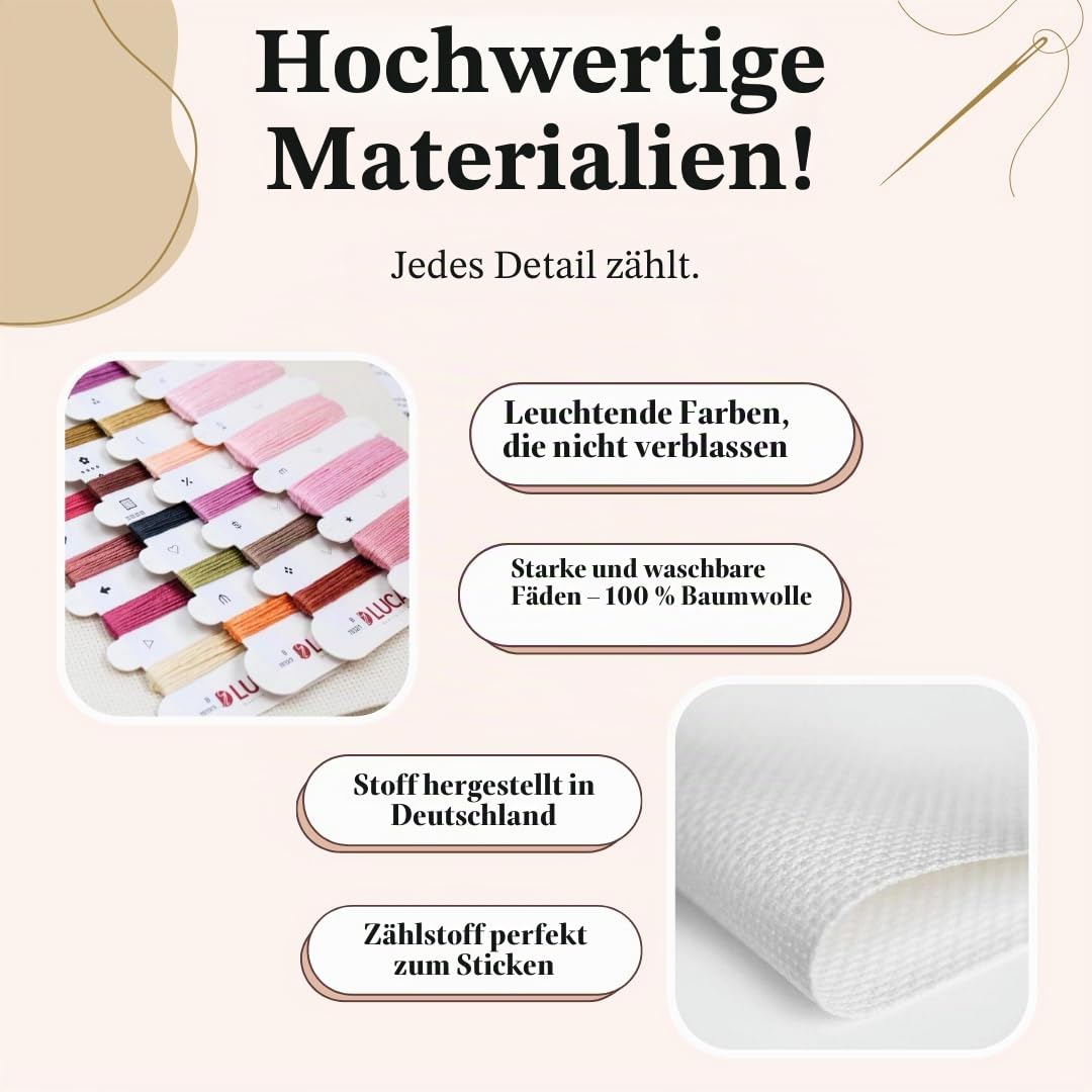Luca-S Kreuzstich Stickpackung Blumenladen Zählmuster, Multifarbig