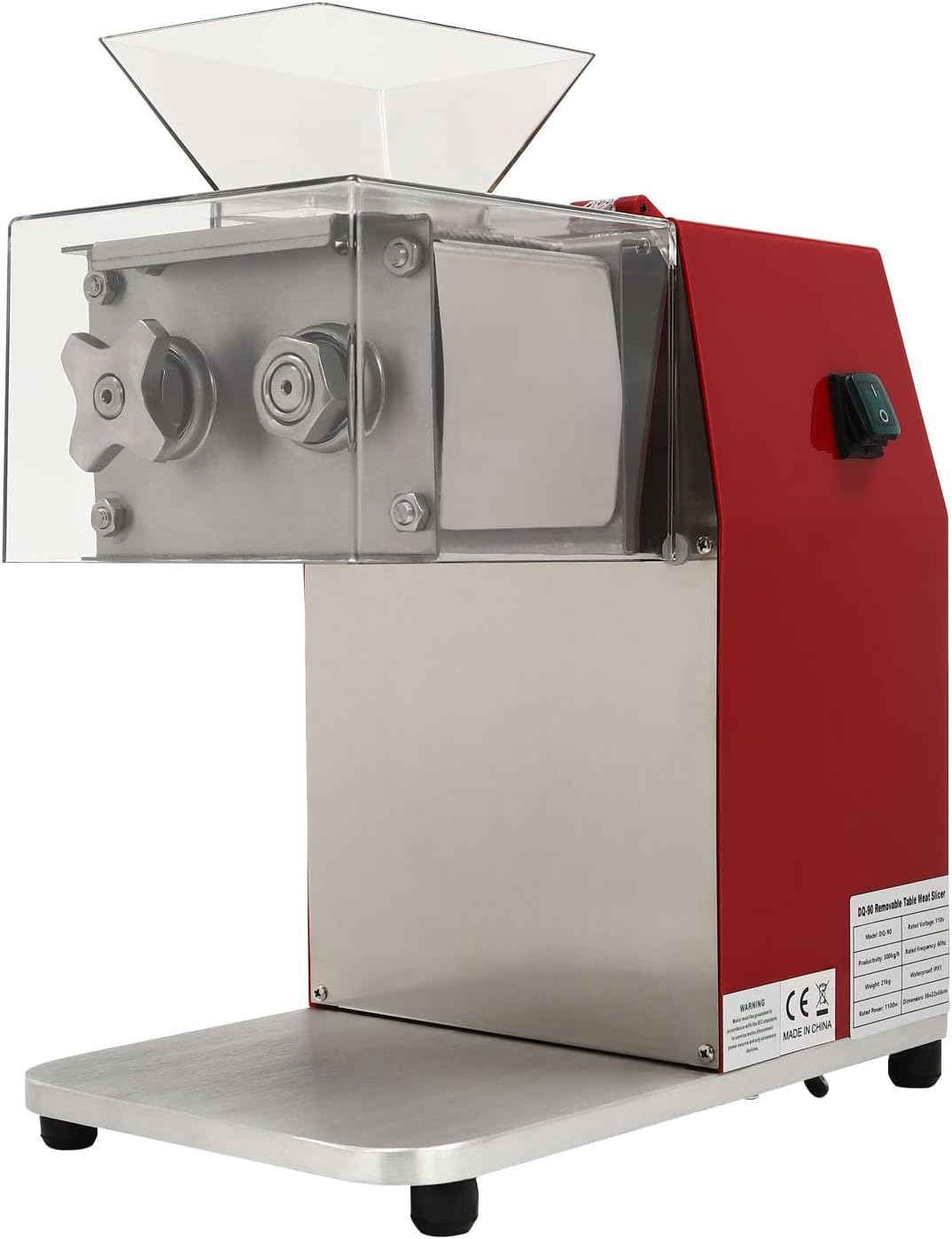 1100W 110V Electric Meat Cutter, Commercial Meat Slicer Dicer Shredder Chopper Stainless Steel Boneless Meat Processor with 0.35cm Blade for Restaurant Kitchen Supermarket Beef Pork Chicken