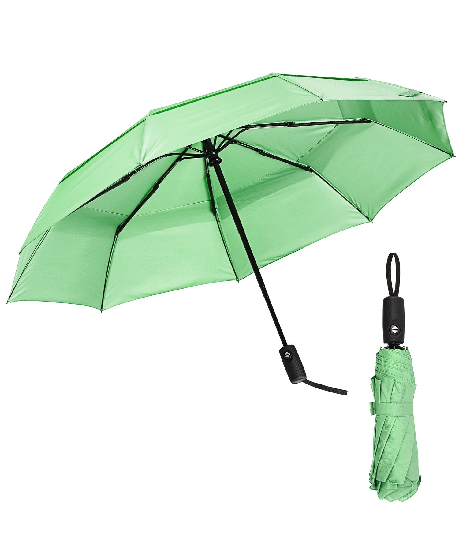 Mr. Pen Windproof Travel Umbrella - Light Green, Automatic, Compact, Rain & Windproof