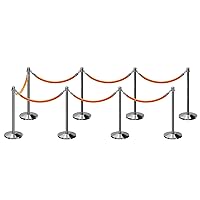 Vista 46 de CCW Kit de puntal de poste y cuerda con 2 postes superiores de corona de latón pulido y 1 cuerda de algodón de terciopelo resistente negro (6 pies)