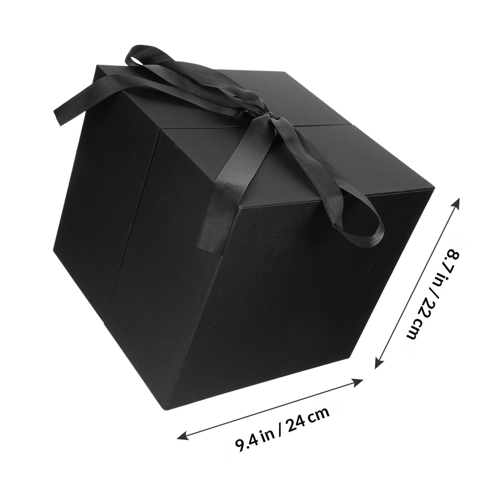 Scatola Regalo a Forma di Cuore, Flower Box per Fiori e Rossetto, Cartone e Tessuto, Nera, Riutilizzabile, per Compleanno e Altre Occasioni