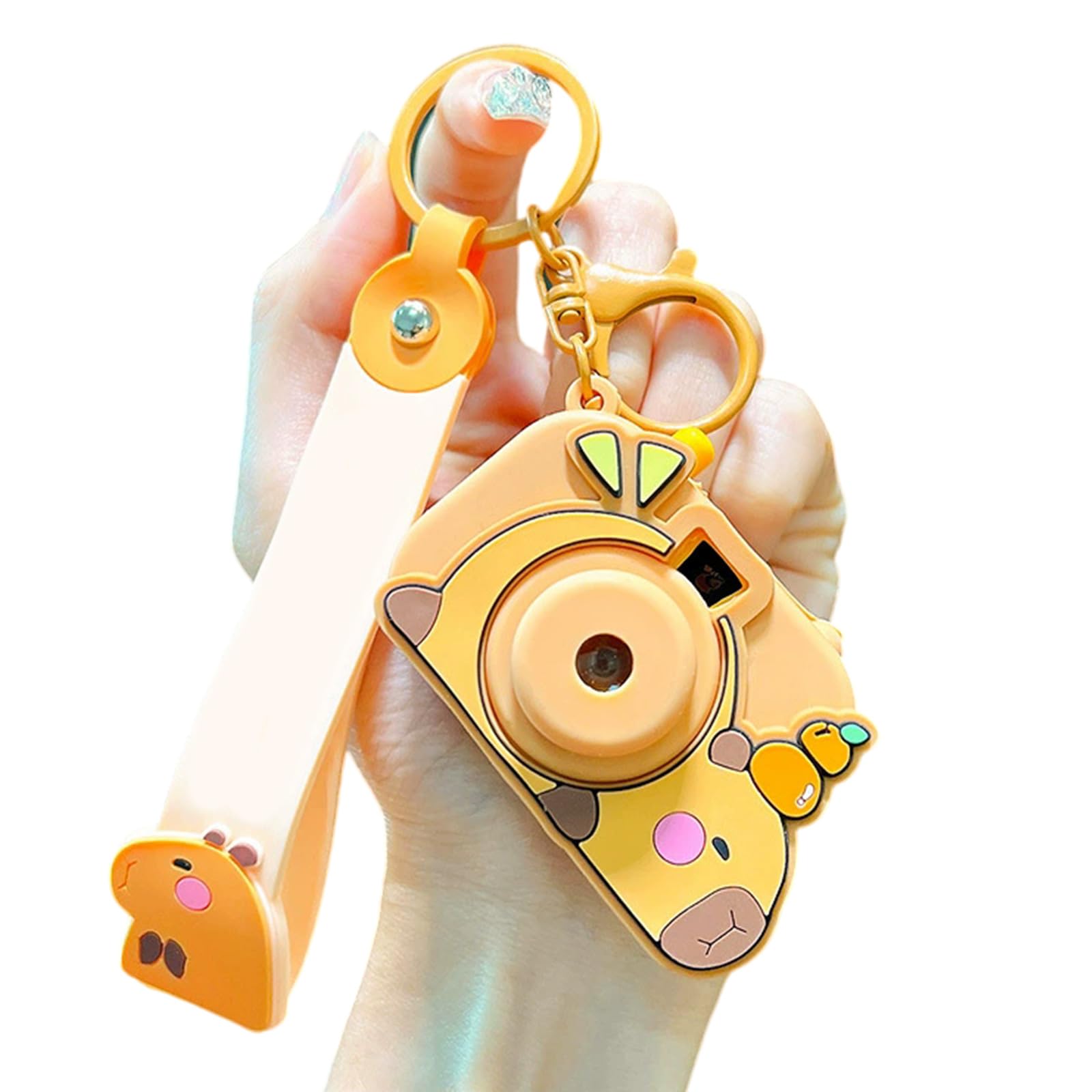 Awjuwhbj Unisex O Lovely Animal Camera Shaped Keychain Projector Decoration Vibrant Color Creative Gift Jewelry Bag Decoration Cute Camera Keychain Accessory