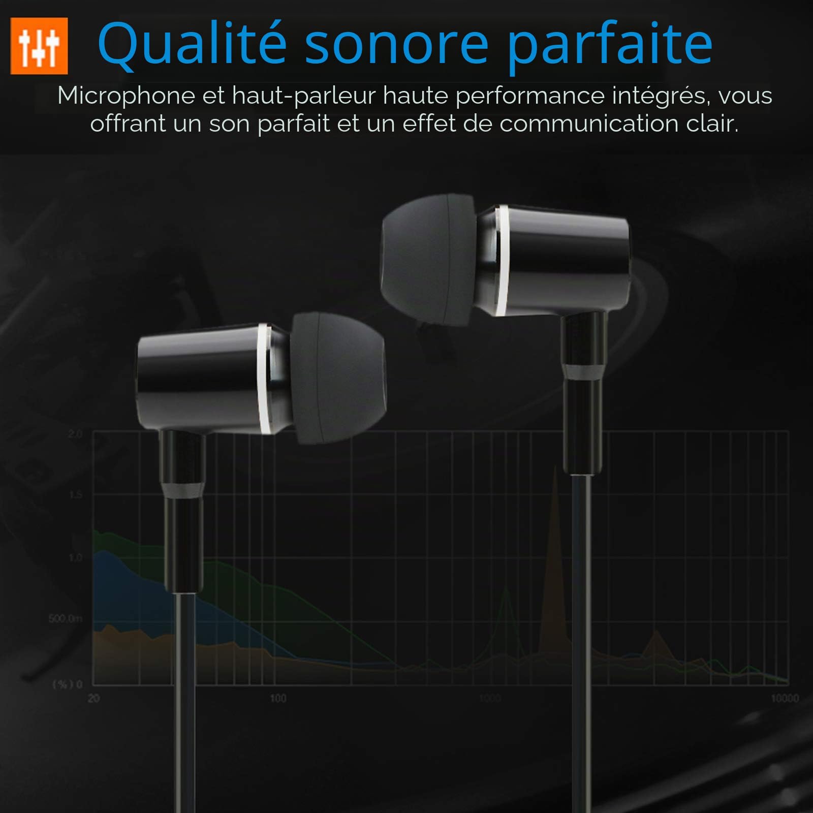 FC12 Casque de Musique Stéréo Tube d'air 3,5 Mm Anti-Rayonnement Écouteurs Intra-Auriculaires sans Rayonnement Réduction du Bruit Contrôle de Ligne avec Micro Noir pour