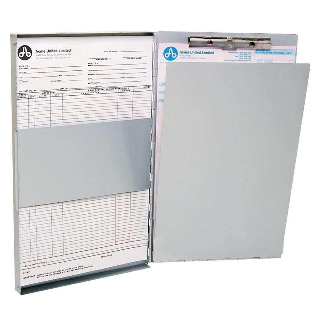 Westcott E-17004 00 Porte-document en aluminium Format A4 Avec planchette à pince Ouverture latérale