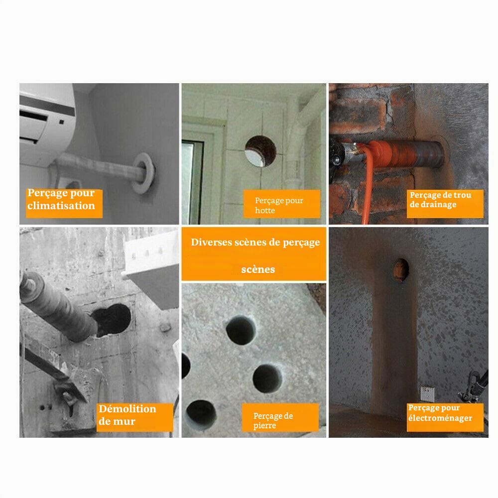 Fayelong Perceuse à noyau diamantée 7,1" 180 mm pour perçage béton diamanté 3000 W 220 V