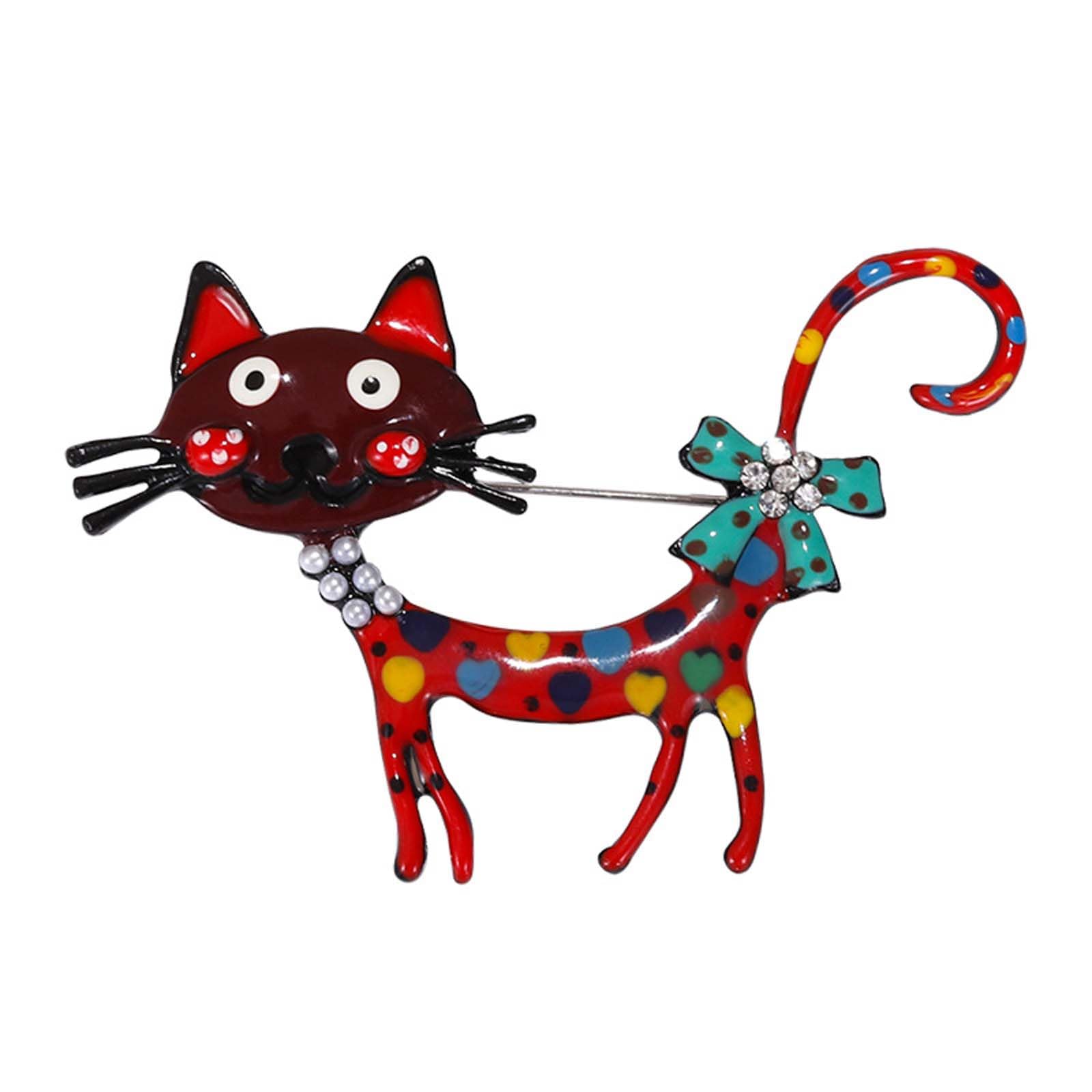 Enamel Pins, Fun Cat Red Brooch Pin for Women, Stylish Badges for Bags and Sarees, Unique Gift for Collectors and Fashion Lovers