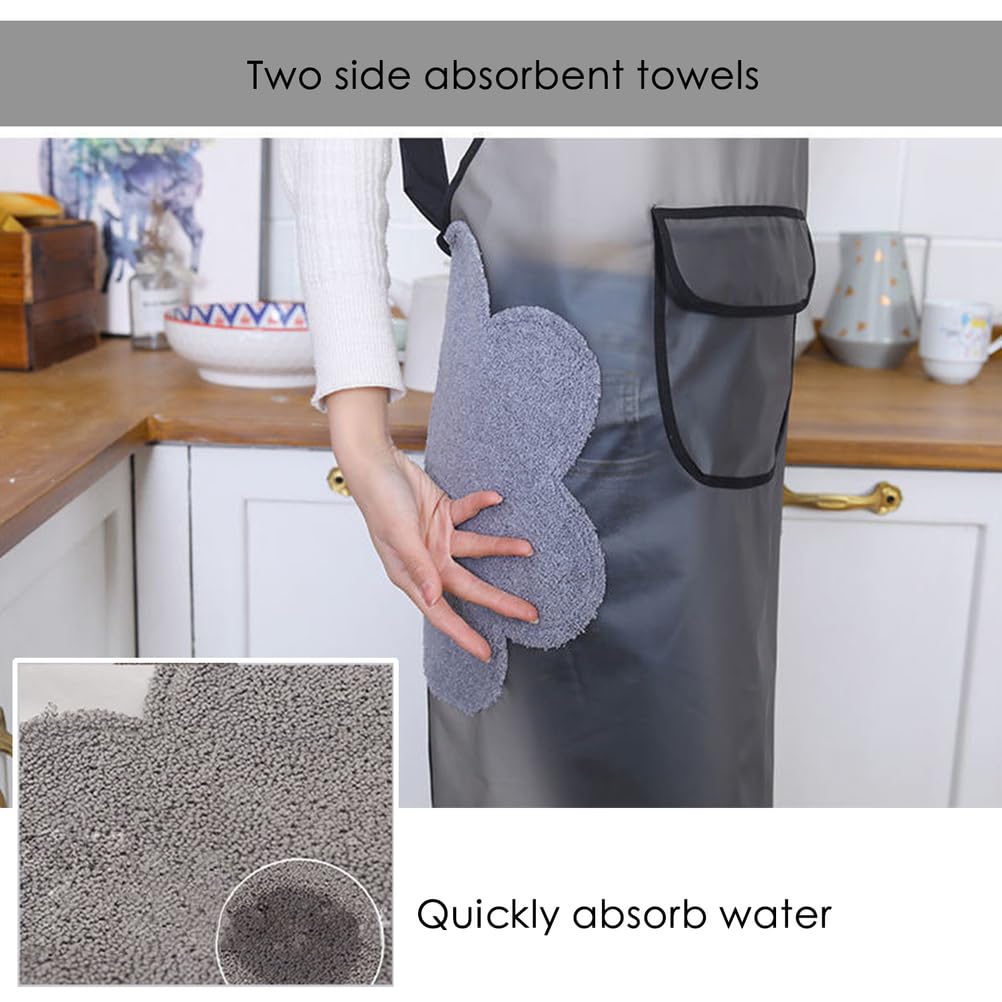 delantales de jardinería, delantal de trabajo, Paquete de 6 delantales for asar, delantal con pechera ajustable con bolsillo impermeable, delantales de cocina for lavar platos de Chef