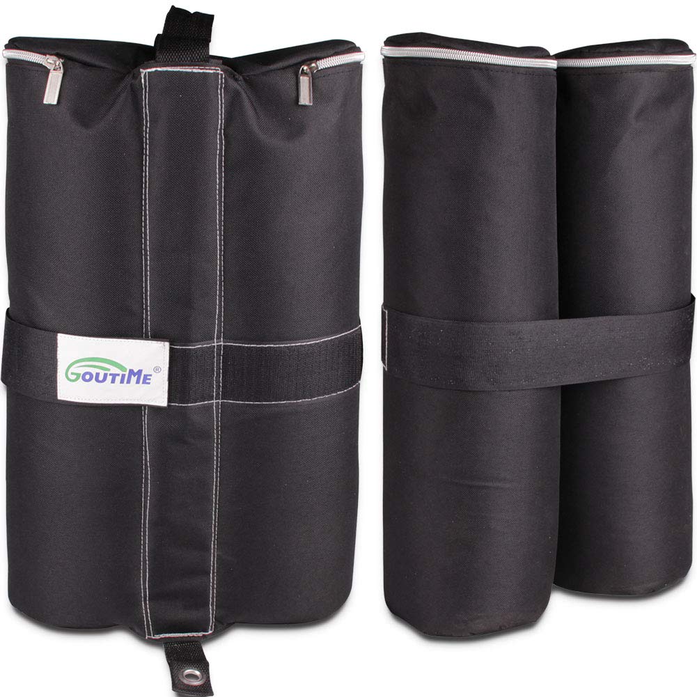 Goutime Sacs Lest Sable pour Tentes Barnum Pliant Poids Lesté pour Tonnelle,Noir 4 Pièces/Ensemble，Sac lestage Sable（Noir Sac de Sable）
