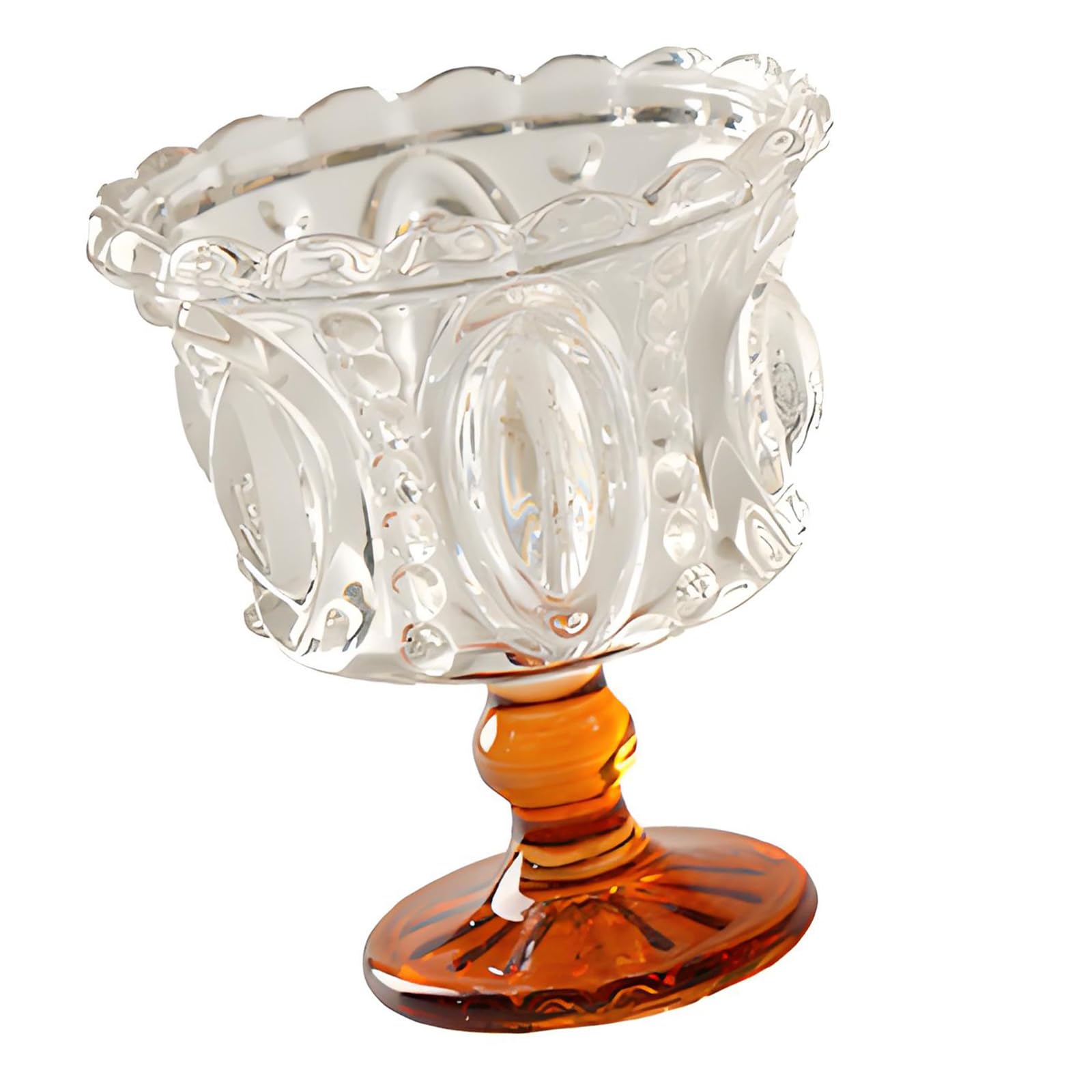 SueaLe Foot Ice Cream Glass for Serving Desserts and Beverages Large Capacity Glass Cup Home Breakfast Container Heat Resistance Dessert Container