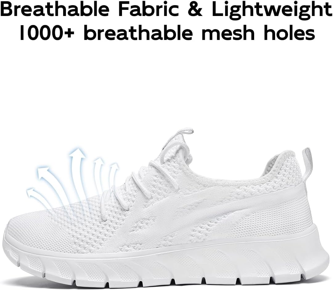 Mens Walking Tennis Shoes Slip On Hiking Running Sneakers Non Slip Fitness Casual Workout Athletic Gym Lightweight Breathable Comfortable Trainers