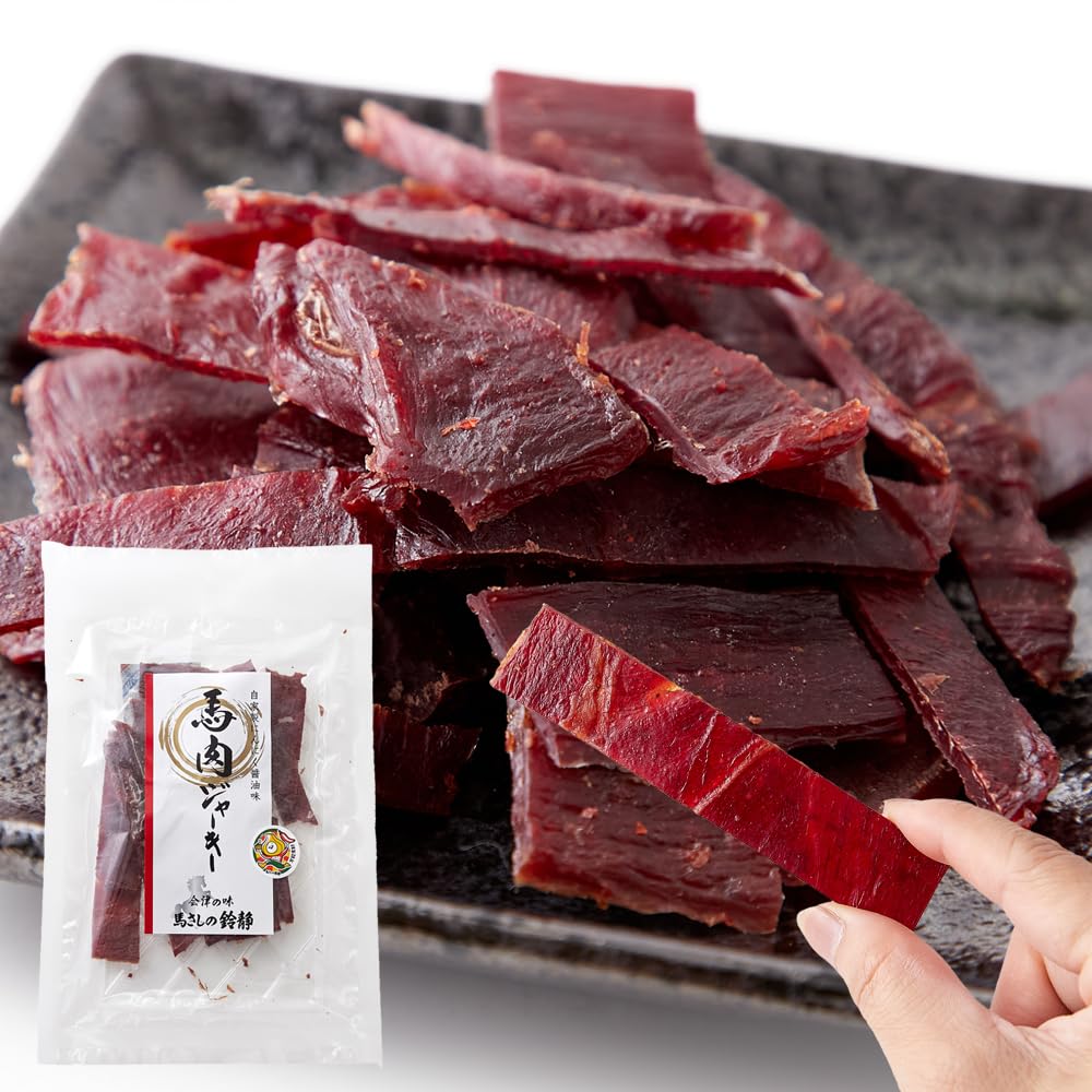 Amazon | 天然生活 馬肉ジャーキー 特製にんにく醤油味 (50g) 会津