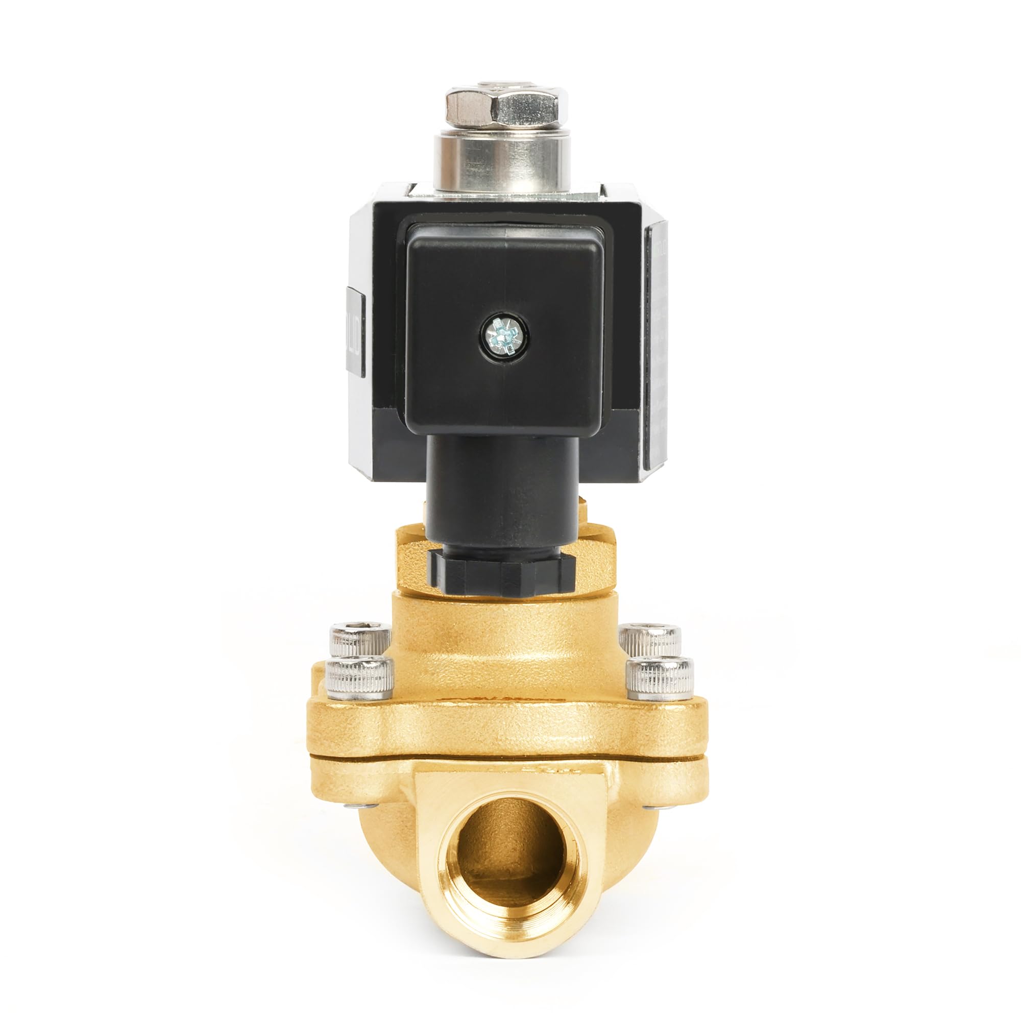U.S. Solid Elettrovalvola in ottone G 1/2" 24V AC – 10 bar, normalmente aperta, per acqua, aria, diesel, cherosene, benzina